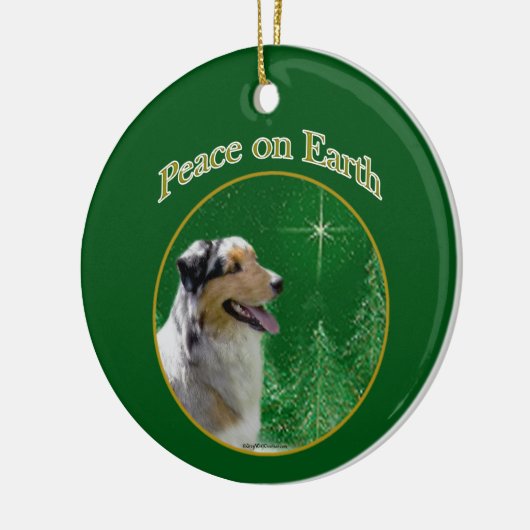 Australian Shepherd Peace Keramisch Ornament (Links)