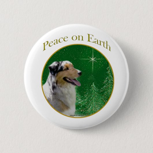 Australian Shepherd Peace Ronde Button 5,7 Cm (Voorkant)