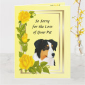 Australian Shepherd Pet Loss-Sympathy Big Kaart (Gele Bloem)