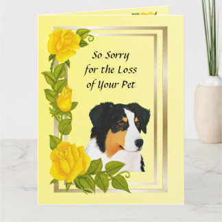 Australian Shepherd Pet Loss-Sympathy Big Kaart