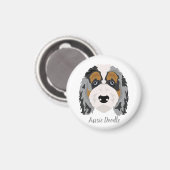Australian Shepherd Poedel mix Badge Magneet (Voorkant / Achterkant)