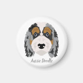 Australian Shepherd Poedel mix Badge Magneet (Voorkant)