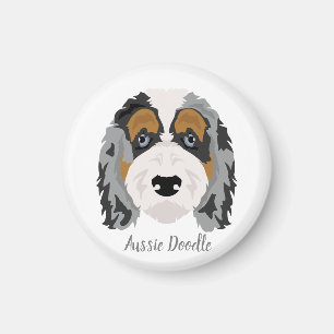 Australian Shepherd Poedel mix Badge Magneet