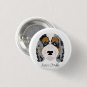 Australian Shepherd Poedel mix Badge Ronde Button 3,2 Cm (Voorkant /achterkant)