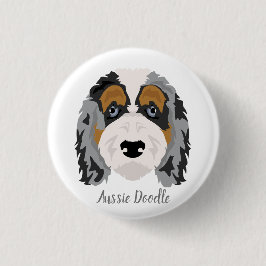 Australian Shepherd Poedel mix Badge Ronde Button 3,2 Cm