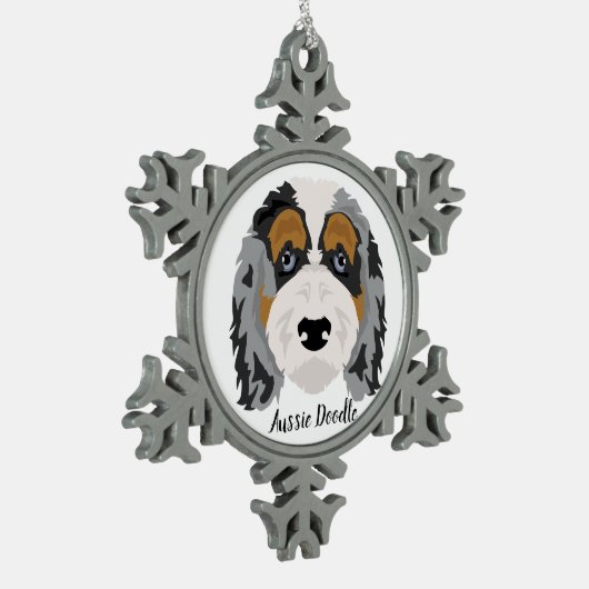 Australian Shepherd Poedel mix kerstversiering Tin Sneeuwvlok Ornament (Links)