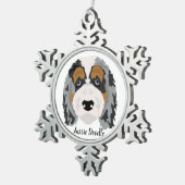Australian Shepherd Poedel mix kerstversiering Tin Sneeuwvlok Ornament (Rechts)