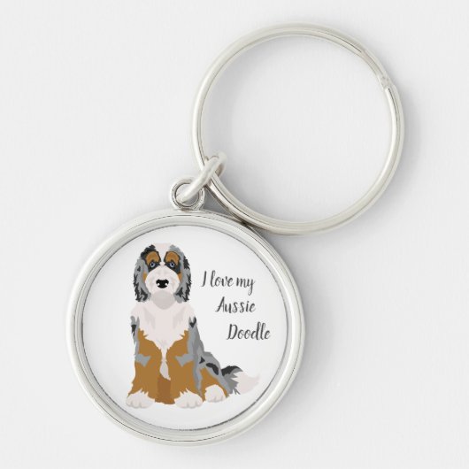 Australian Shepherd Poedel mix Sleutelhanger (Voorkant)