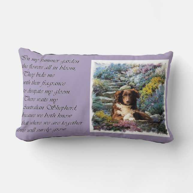 Australian Shepherd Poem Summer Garden Kussen (Voorkant)