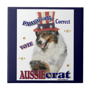Australian Shepherd Politieke Humor Tegeltje