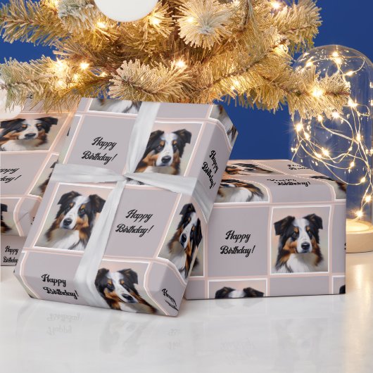 Australian Shepherd Portrait  -  Cadeaupapier (Feestdagen)