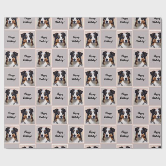 Australian Shepherd Portrait  -  Cadeaupapier (Vlak)