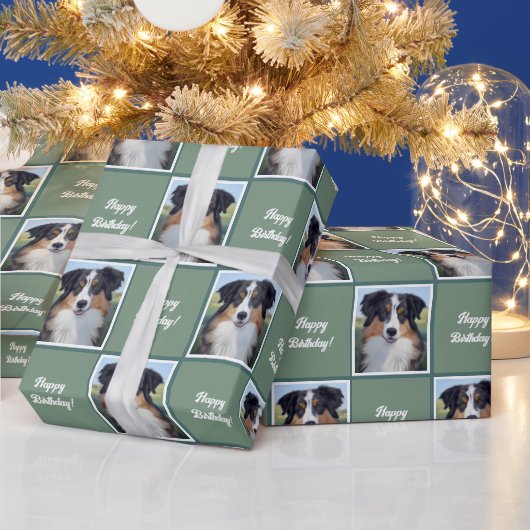 Australian Shepherd Portrait  -  Cadeaupapier (Feestdagen)