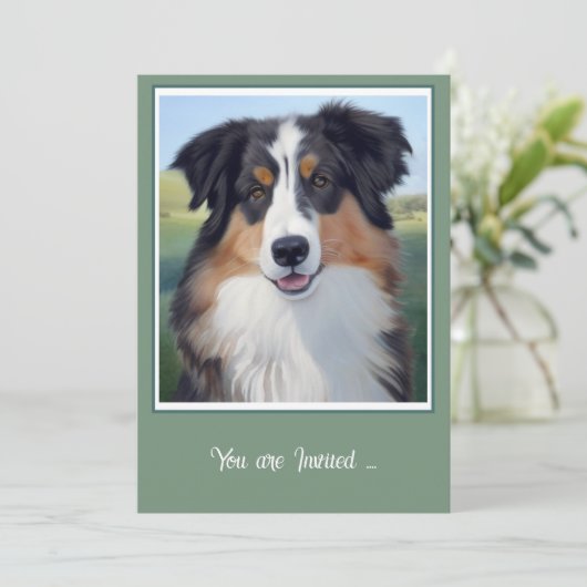 Australian Shepherd Portrait  -  Kaart (Staand voorkant)