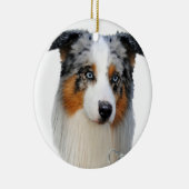 Australian Shepherd Portrait Keramisch Ornament (Rechts)