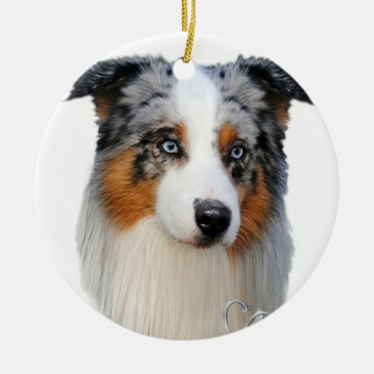 Australian Shepherd Portrait Keramisch Ornament (Voorkant)