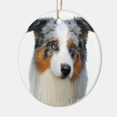 Australian Shepherd Portrait Keramisch Ornament (Links)