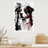 Australian Shepherd Portrait Poster (Keuken)
