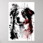 Australian Shepherd Portrait Poster (Voorkant)