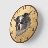 Australian Shepherd Portrait Ronde Klok (Hoek)
