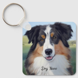 Australian Shepherd Portrait  -  Sleutelhanger