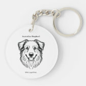 Australian Shepherd Portrait Sleutelhanger (Achterkant)