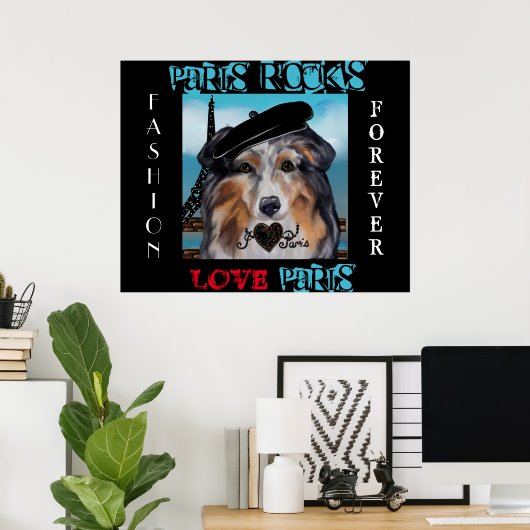 AUSTRALIAN SHEPHERD POSTER (Thuiskantoor)