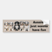 Australian Shepherd Puppies Bumpersticker (Voorkant)