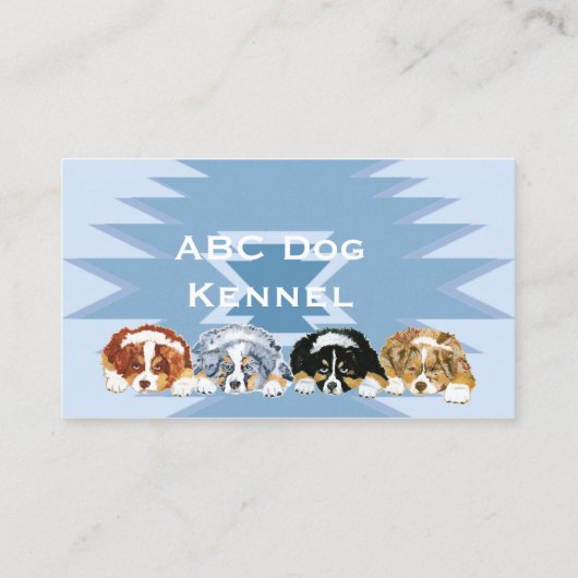 Australian Shepherd Puppies Custom Visitekaartje (Achterkant)