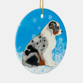 Australian Shepherd Puppies Snow Ornament (Rechts)
