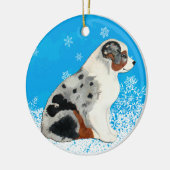 Australian Shepherd Puppies Snow Ornament (Links)