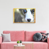 Australian Shepherd Puppy 1 Canvas Afdruk (Insitu (Woonkamer))