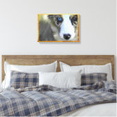 Australian Shepherd Puppy 1 Canvas Afdruk (Insitu (Slaapkamer))