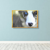 Australian Shepherd Puppy 1 Canvas Afdruk (Insitu (Houten vloer))