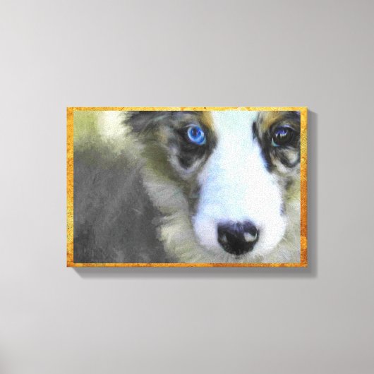 Australian Shepherd Puppy 1 Canvas Afdruk (Voorkant)