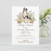 Australian Shepherd Puppy Baby shower Kaart (Staand voorkant)