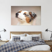 Australian Shepherd Puppy Canvas Afdruk (Insitu (Slaapkamer))