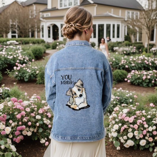 Australian Shepherd Puppy Denim Jacket (Huwelijk Achterkant)