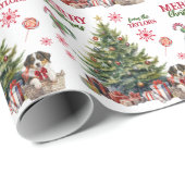Australian Shepherd Puppy Onder de Kerstboom Cadeaupapier (Rol Hoek)