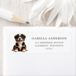 Australian Shepherd Puppy Retouradres Etiket