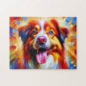 Australian Shepherd Puzzel: Rode Aussie Legpuzzel (Horizontaal)