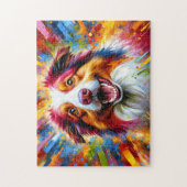 Australian Shepherd-puzzel: Rode Merle Aussie Legpuzzel (Verticaal)