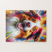 Australian Shepherd Red Merle Dog Acryl Print Legpuzzel (Horizontaal)