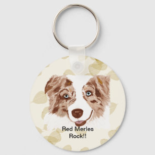Australian Shepherd Red Merle Hond Sleutelhanger