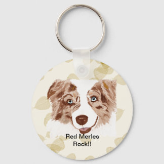 Australian Shepherd Red Merle Hond Sleutelhanger