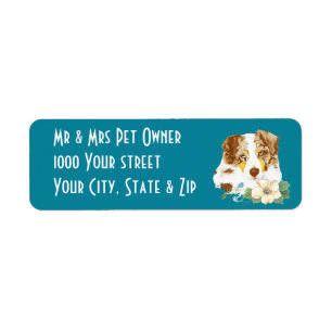 Australian Shepherd Red Merle Return Address Label