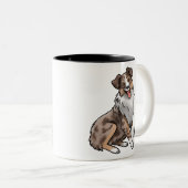 Australian Shepherd - Red Merle Two-Tone Coffee Mu Tweekleurige Koffiemok (Voorkant rechts)
