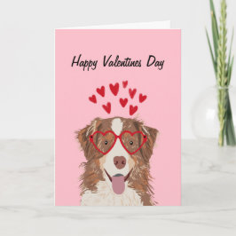 Australian Shepherd Red merle valentijnen hondenka Feestdagen Kaart