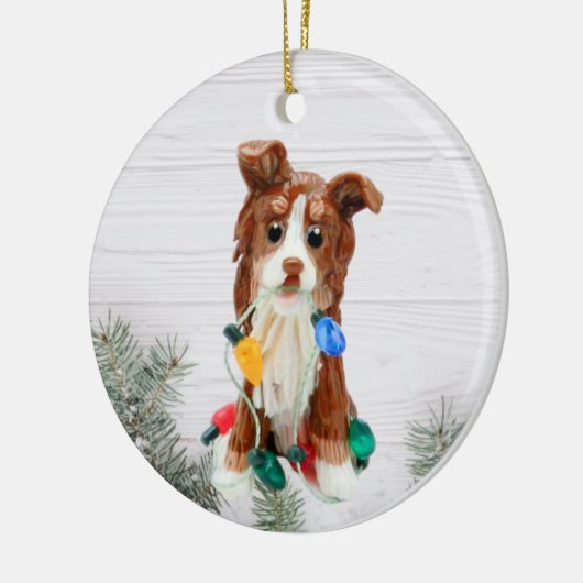 Australian Shepherd Red Tricolor Ceramic Ornament (Links)