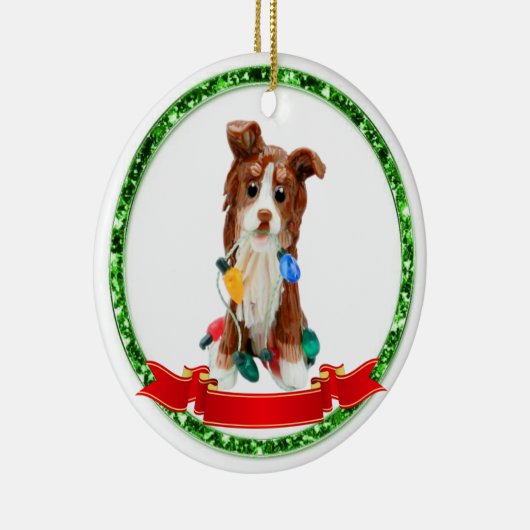 Australian Shepherd Red Tricolor Ceramic Ornament (Rechts)